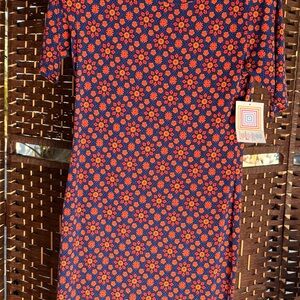 LuLaRoe Blue and Orange Floral Dress